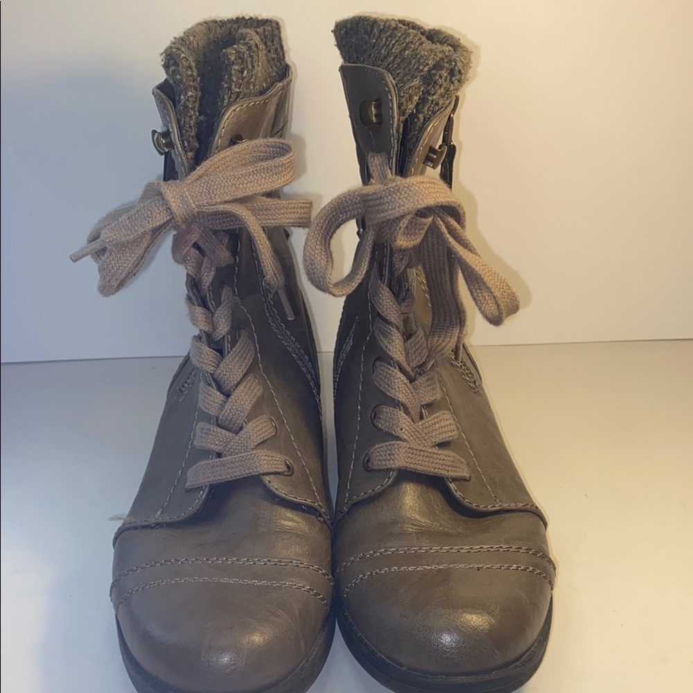 Brown Lace-Up Ankle Boots